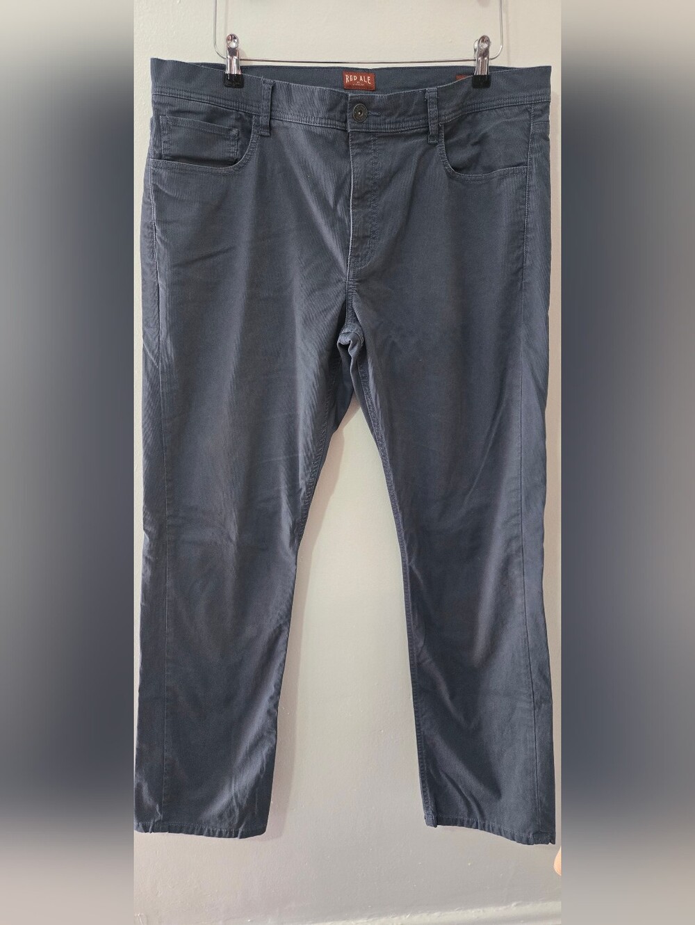 Slim Straight Dark Slate Color Red Ale Pants